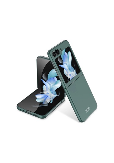 Galaxy Uyumlu Z Flip 5 Kılıf Zore Sert Kıpta Kapak Koyu Yeşil