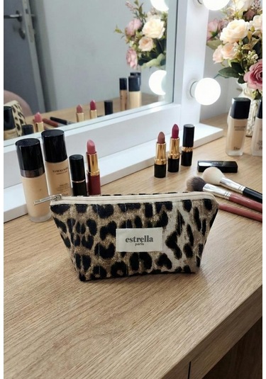 Estrella Paris Leopar Makyaj Çantası