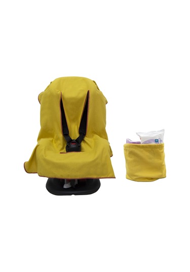 Ezh Collection 4011 Bebek Oto Koltuğu Kılıfı Flanel (Pazen) Kumaş Sarı