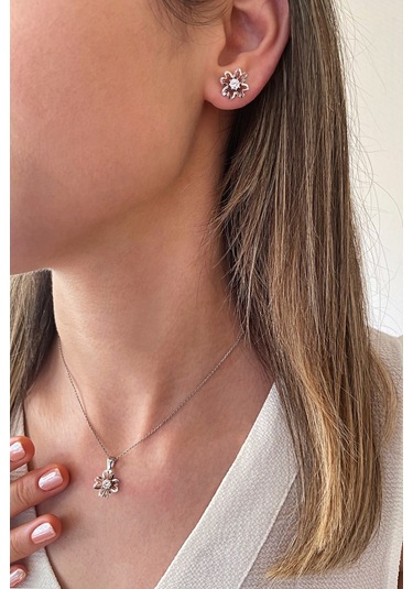 925 Ayar Gümüş Çiçek Set - 67017900 Gümüş