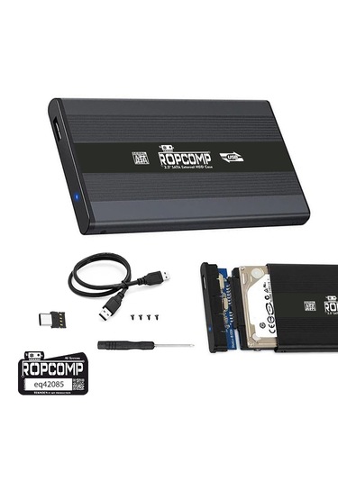 Ropcomp 2.5" Usb 2.0 Sata Harici Hdd Kutusu Type-c Dönüştürücülü
