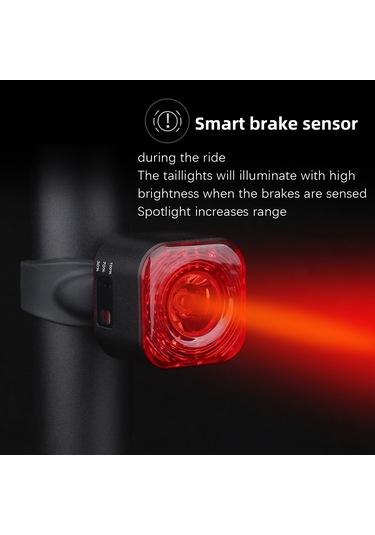 Meroca Xc02 Akıllı Işığa Duyarlı Fren İndüksiyon Arka Lambası Yastık Montajı Siyah Yastık Montajı