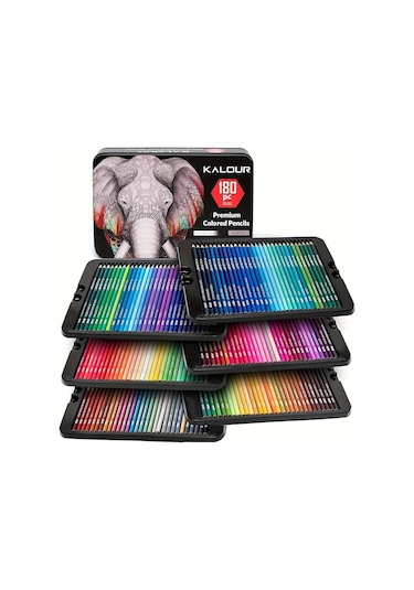 180 Renkli Profesyonel Sulu Boya Kalem Seti, Suluboya Kalemleri, Hediye Kalem Seti, Yüksek Pigment