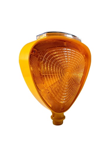 İleri Trafik Solar Flaşörlü Üçgen Ledli Lamba Sarı-3389