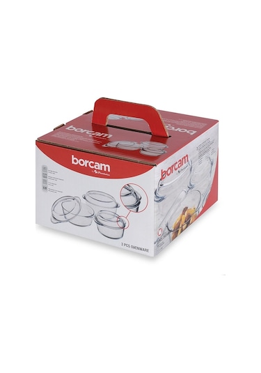 Paşabahçe Borcam Yuvarlak Tencere Seti 3'lü