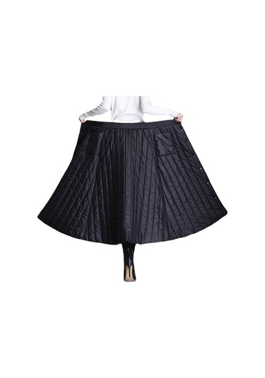 Yeni Stil Pamuklu Kışlık Soğuk Geçirmez Midi Boy Yüksek Bel Kadın Etek 001