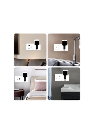 Duvara Yapışan Telefon Kumanda Tutucu Aparat 3 Pcs