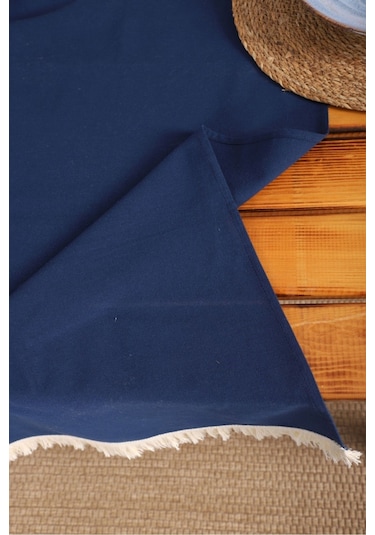 Dnc Home Tekstil Ndchome Premium Keten Püsküllü Runner Masa Örtüsü Lacivert  45 x 150