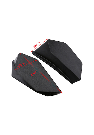 Geeroyoo Honda, Suzuki, Yamaha, Kawasaki, Bmw İçin Abs Malzeme Dinamik Kanatlar - Siyah Çift Paket