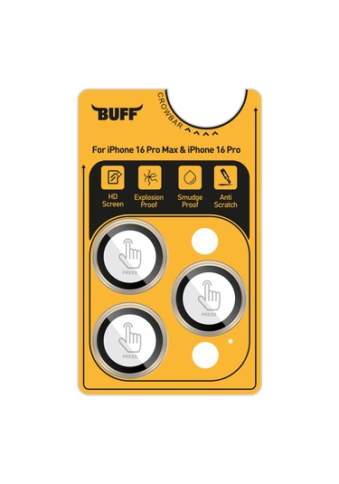 Buff İphone Uyumlu 16 Pro Max / 16 Pro Titanyum Lens Koruyucu Gray