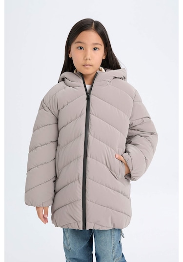 DeFacto Kız Çocuk Su İtici Kapüşonlu Parka C8520A824AUGR304 Gri DeFacto Kız Çocuk Su İtici Kapüşonlu Parka C8520A824AUGR304 Gri