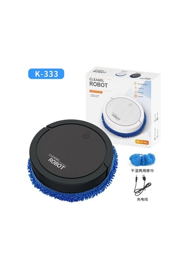 Yenı Usb Süpürme Robotlu Süpürge Paspas 3 In 1 Akıllı Kablosuz Sürükleme Style2-black Siyah
