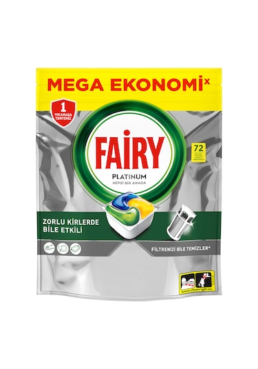 Fairy Platinum Limon Kokulu Bulaşık Makinesi Deterjanı 72 Tablet