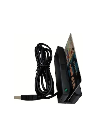 Elmpaly 1 Adet Manyetik Şeritli Kart Okuyucu - Usb Hico Loco 3 Track Sürücüsüz Kredi Kartı Okuyucu Klavye Emülasyonu