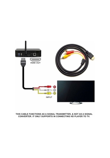 Hdmı - Rca Kablosu 5 Ft/1,5 M Hdmı - 3rca Kablosu Ses Video Av Bileşen Dönüştürücü Adaptör Kablosu