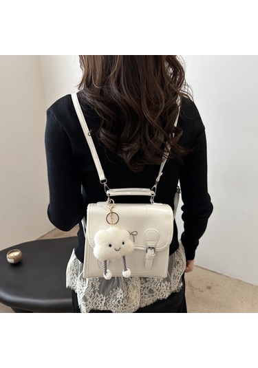 Lyon Basit Ve Taze Beyaz Sırtçantası Beyaz