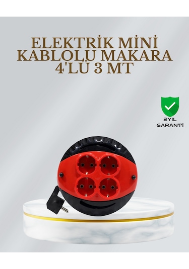 Cosmotex Ce Belgeli 3 Metre 4 Lü Kablolu Priz Makara