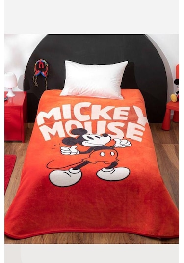 Mickey Mouse Lisanslı Tek Kişilik Battaniye Çok Renkli