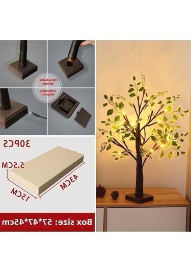 Besthome1 60cm Kahverengi Ağaç Işığ, Soğuk Beyaz, Mutfak & Oda Dekoru, Noel Partisi, Kolay Kurulum, Led Enerji Tasarruflu Diğer