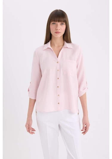 DeFacto Regular Fit Basic Düz Uzun Kollu Gömlek M9407AZ25SPPN688 DeFacto Regular Fit Basic Düz Uzun Kollu Gömlek M9407AZ25SPPN688