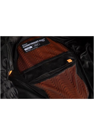 Icon Motorhead 3 Korumalı Deri Motosiklet Montu Siyah