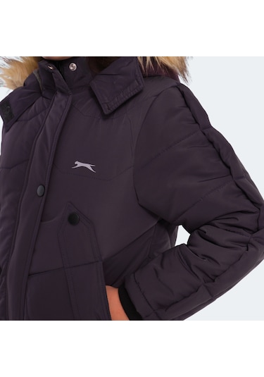 Slazenger CAMRON Çocuk Kapüşonlu Mor Mont & Kaban