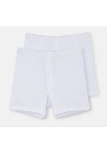 2 Li Paket Dagi Erkek Penye Boxer D1220 Beyaz