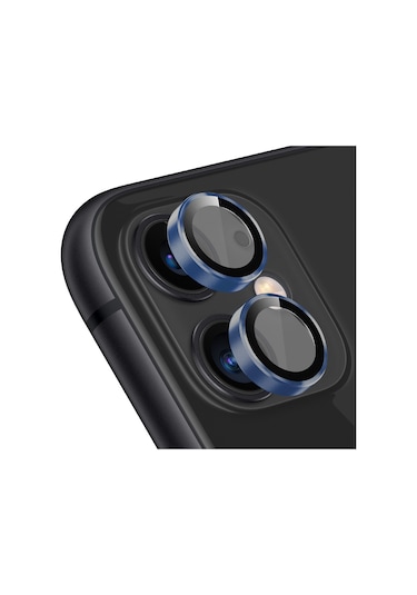 Buff Apple Uyumlu iPhone 11 / 12 / 12 Mini Kamera Metal Lens Koruyucu Lacivert
