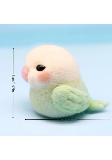 Hightower Mavi Tüylü Papağan İğneleme Keçe Seti - Yeni Başlayanlar İçin Qr Kodlu El Yapımı Oyuncak Mavi