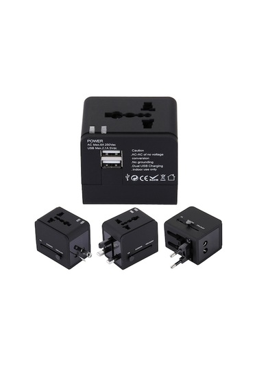 5v 2.1a Çift Usb Güç Soketi Şarj Adaptörü, İngiltere / Ab / Abd / Au Fiş Siyah Diğer