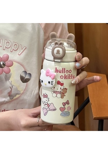 Soğuk Yalıtım Bardağı Termos Bardak Tavşan 304 Paslanmaz Çelik Kapalı Tavşan Sevimli Termos Bardak 9bte4v Kahverengi