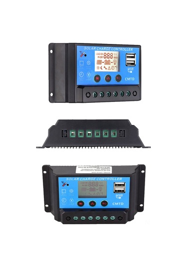 Maiyame Güneş Enerji Kontrolörü 12/24v Otomatik Tespit 20a, Lcd Ekranlı, Sıcaklık Tamiri, Çift Çıkışlı Şarj-deşarj Cihazı Cmtd-a2420