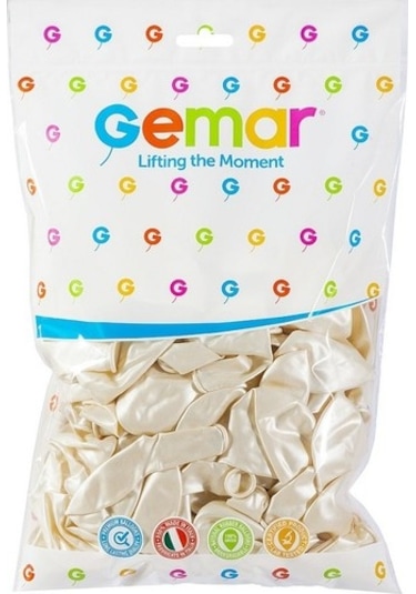 Gemar Metalik Balon 100'Lü Paket Beyaz