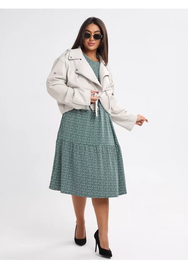 Danelııa Kadın Sonbahar Uzun Sıcak Ofis Elbisesi Büyük Beden 265103619