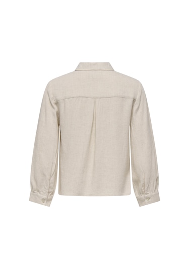 Only Onlsıesta 3/4 Cropped Lın Grı Kadın Gömlek 000000000102263136 Gri