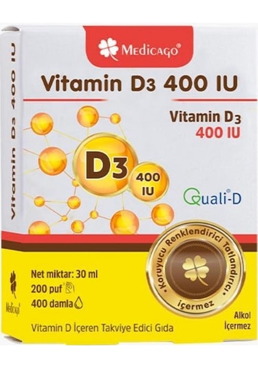 Medicago Vitamin D3 400IU İçeren Takviye Edici Gıda 30 ML
