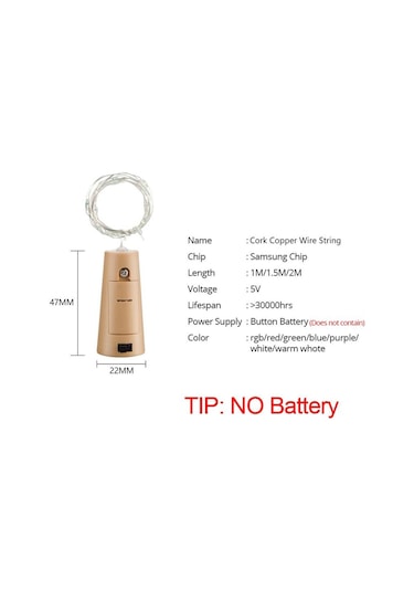 Mavi Mantarlı Şarap Şişesi Işıkları Led Dize Işık Bakır Tel Peri Çelenk Işıkları Noel Tatili Parti Düğün Dekorasyon 1m 10leds Mavi