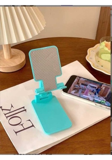 Pazly Katlanır Teleskopik Masaüstü Telefon Tutucu - Mavi 1 Adet 1 Adet