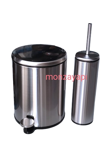 Primanova Cigo Çelik Çöp Kovası Soft Ve Wc Tuvalet Fıtçası Mat Krom
