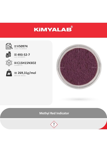 Kimyalab Metil Kırmızısı Toz 50g - Methyl Red Indicator