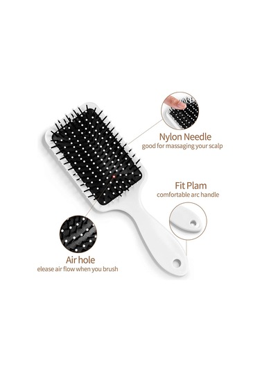 Vkemall Küçük Ve Büyük Kullanıcılara Uygun İnek Desenli Abs + Kauçuk Vantilli Akne Saç Fırçası - Tüm Saç Tipleri İçin, Islak/kuru Kullanım, Scalp Masajı Ve Statik Elektrikten Koruma