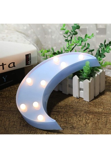 Dekoratif Led Ay Gece Lambası Beyaz