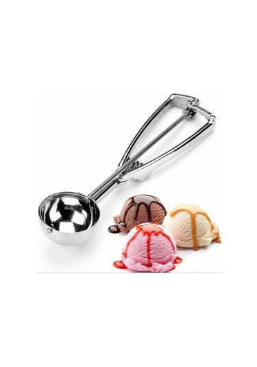 Dondurma Kaşıgı Tetikli Dondurma Kepçesi 5 Cm Çapında Gümüş