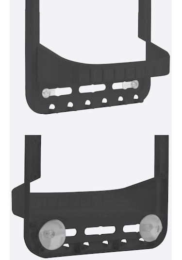 Flosoft 2 Raflı Şampuanlık, Duşa Asılabilir Vantuzlu Banyo Şampuan Sabun Kozmetik Düzenleyici Füme