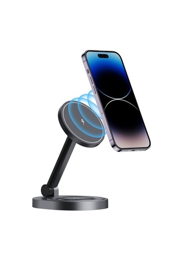 Wisdomselect Manyetik Kablosuz Şarj Cihazı 3'ü 1 Arada Ayarlanabilir Kırmızı - Siyah Yok Direksiyon 2qampw