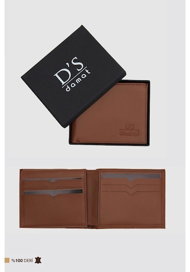 Ds Damat Taba Kutulu Hakiki Deri Cüzdan 2H1119ST134 Taba