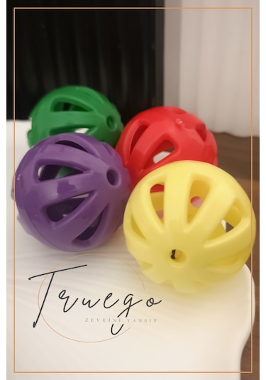 Truego Zilli Çıngıraklı Küçük Top Kedi Oyuncak Top 4 CM