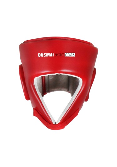 Dosmai Deri Yüz Korumalı Kick Boks Muay Thai Maç Kaskı Kırm Ko371 Kırmızı