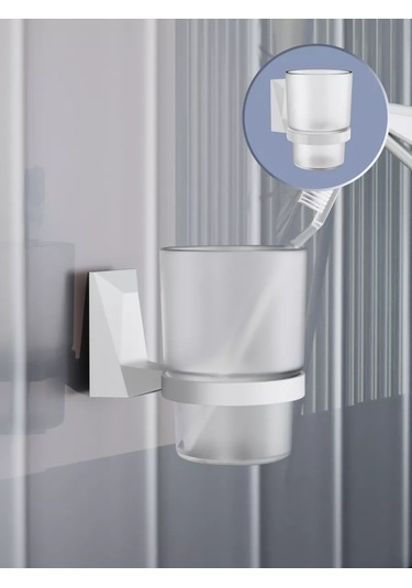 Kleber Diş Fırçası Kabı, Banyo, Mutfak İçin, Duvara Monte Ice 208990771 Beyaz