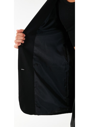 Lela Relaxed Fit Mono Yaka Cepli Blazer Bayan Ceket 611Bc00132 Siyah